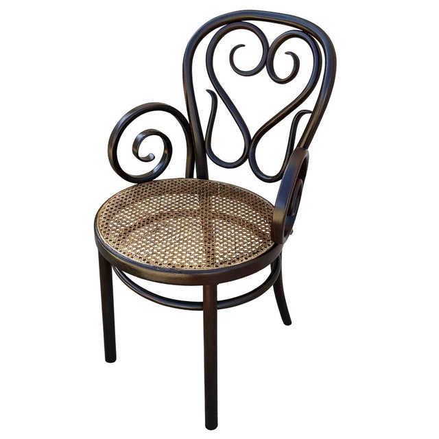 Art Nouveau Late 19th Century Large Victorian No.4 Bent Oak Cafe Daum Style Bentwood Armchair by Thonet For Sale - Image 3 of 6