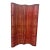 1940s American Industrial Red Lacquer Wood & Leather Room Divider Screen For Sale