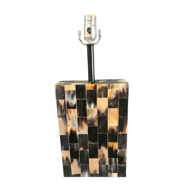 Late 20th Century Late 20th Century Decorative Modern Calico Colors Bone Inlay Original Finial Table Lamp For Sale - Image 5 of 11