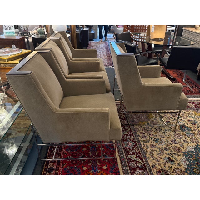 Design Plus Gallery presents a Pair of Mohair Armchairs by Michael Weiss for Vanguard Furniture. The chairs have an edgy...