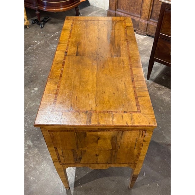 19th Century Walnut Neoclassical Inlaid 2 Drawer Table For Sale In Dallas - Image 6 of 6