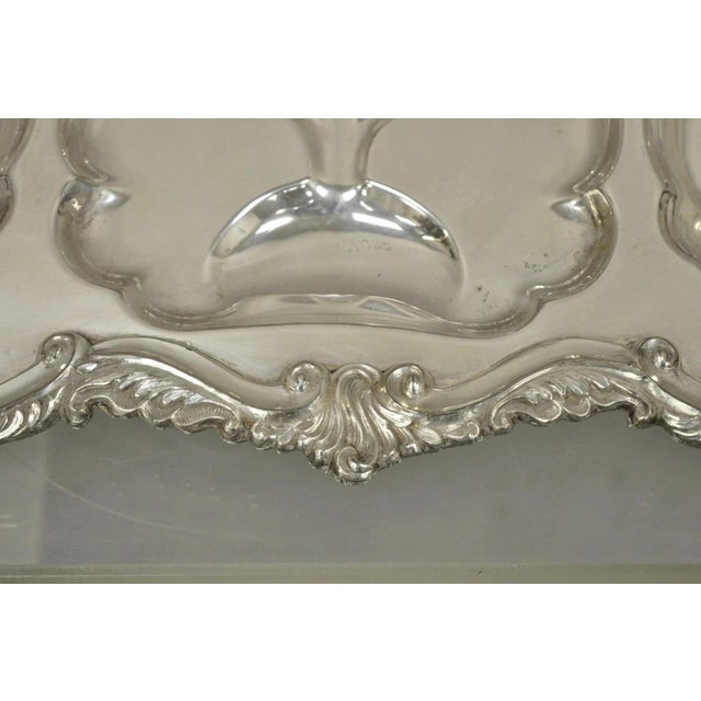 Early 20th Century Victorian Meneses Orfebres Silver Plated Meat Cutlery Serving Platter Tray For Sale - Image 9 of 10