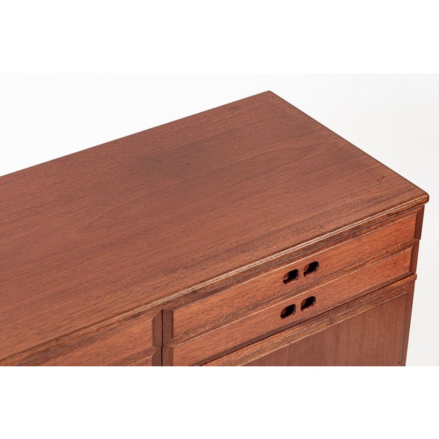 Mid Century Danish Modern Teak Storage Cabinet, Circa 1960, Two-Piece For Sale - Image 12 of 15