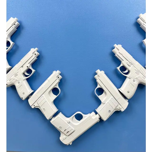 Early 21st Century Charles Gitnick Heart of Guns Blue Conceptual Mixed Media 2024 For Sale - Image 5 of 17