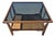 Mid-Century Italian-Style Bamboo Coffee Table With Smoked Glass Top and a Lower Rattan Shelf. For Sale