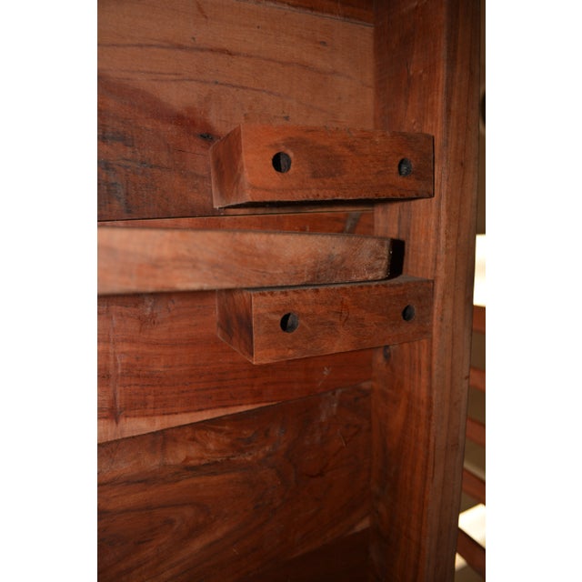 Vintage Rhodesian Teak Square Dining Kitchen Table With 2 Matching Chairs - From Zimbabwe For Sale - Image 12 of 16