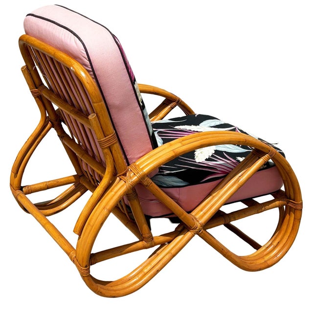Restored MCM Three-Strand Full Round Pretzel Lounge Chair W/ Arched "U" Base For Sale - Image 4 of 6
