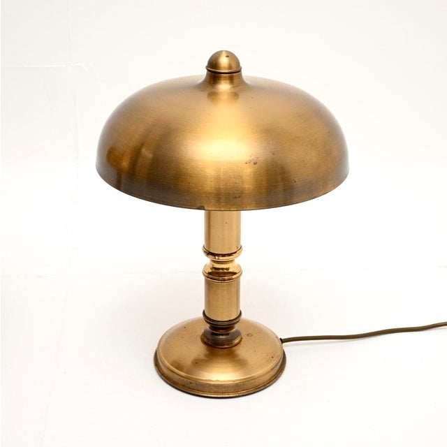 Vintage Brass Mushroom Table Lamps, 1960, Set of 2 For Sale - Image 6 of 11