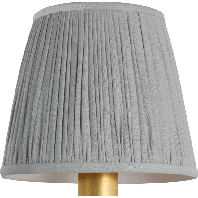 Traditional Visual Comfort Signature 6" Pleated Blue Linen Shade For Sale - Image 3 of 3