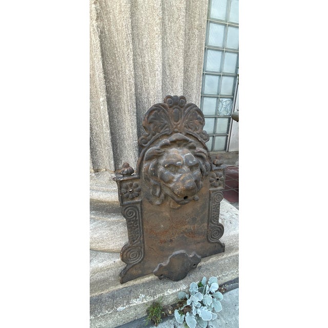 Early 20th Century Cast Iron Lion Architectural Fountain Back For Sale - Image 10 of 17