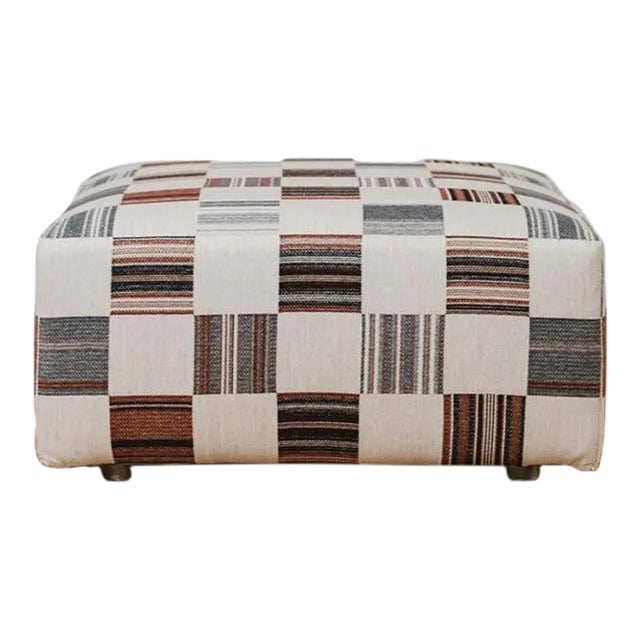 Late 20th Century Vintage Mid Century Square Ottoman For Sale