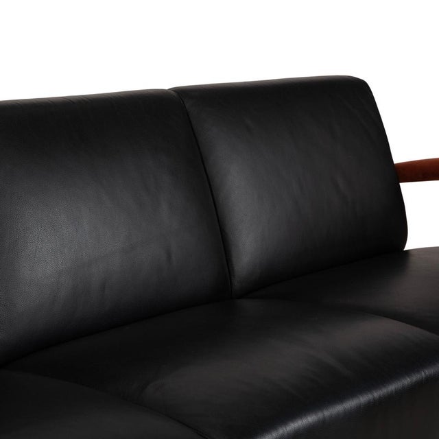 Black Leather Scylla Three-Seater Sofa from Leolux For Sale - Image 5 of 13