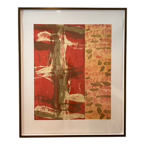 1990s Janis Provisor Mother & Son Painting, Framed