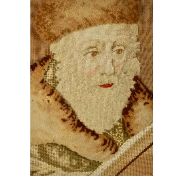 Textile Unknown, Hungarian Rabbi Akiba Eger 19thC Judaica Folk Art Tapestry Needlepoint Sampler For Sale - Image 7 of 7