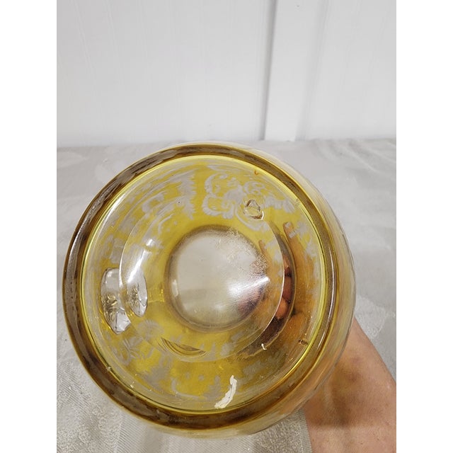 Traditional Early 20th Century Bohemian Etched Amber Glass Pitcher With Hunt Scene For Sale - Image 3 of 8