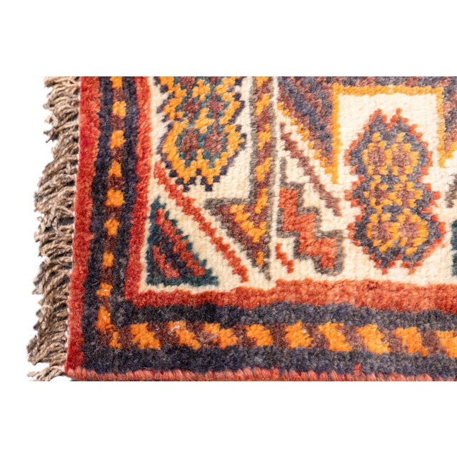 Semi-Antique Hand-Knotted Persian Qashqai Rug 5'3" X 8'8" For Sale - Image 14 of 14