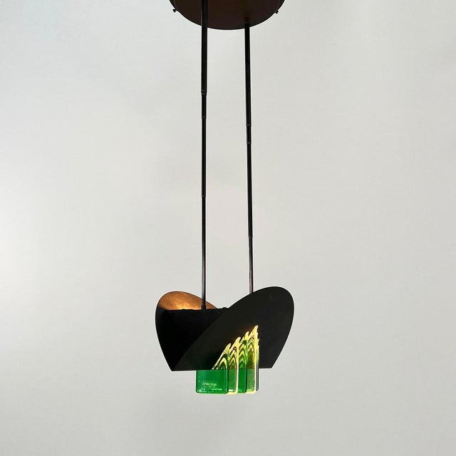 AVMazzega Green and White Murano Pendant Light from Mazzega, 1970s For Sale - Image 4 of 11