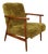 Vintage Olive Lounge Chair in Red Fox with High Pile Camel Fabric, 1970s For Sale