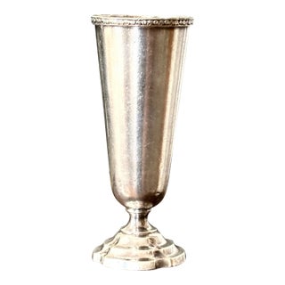 Antique Silverplate Trumpet Bud Vase - Benjamin Franklin Hotel For Sale