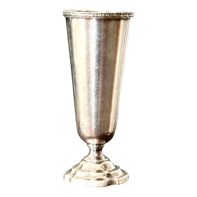 Antique Silverplate Trumpet Bud Vase - Benjamin Franklin Hotel For Sale