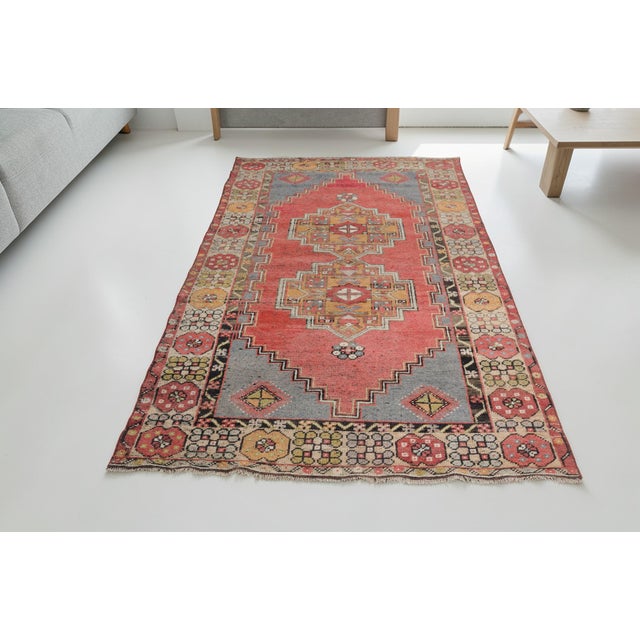 Turkish 1950s Anatolian Kurdish Floral Carpet For Sale - Image 3 of 10