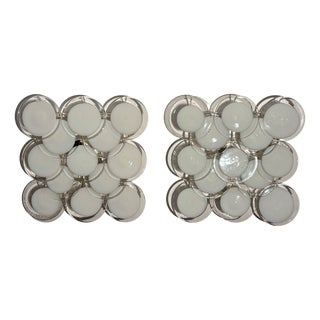 Disc Wall Sconces attributed to Vistosi, Murano, 1970, Set of 2 For Sale