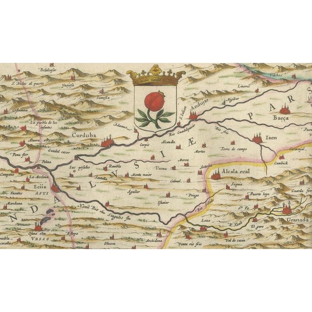 Map of Granada and Murcia in Spain from Blaeu, 1642 For Sale - Image 11 of 13