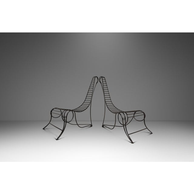 Oversized Modernist Wrought Iron Sculptural "Spine Chair" in the Manner of Andre Dubreuil, United States, C. 1980s For Sale - Image 12 of 18