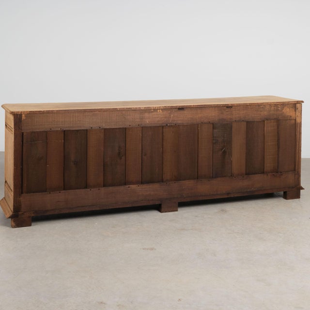 19th Century French Bleached Oak Long Sideboard Buffet For Sale - Image 17 of 17