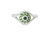 Modern Late 20th Century Size 7 14K White Gold Tsavorite Diamond Evil Eye Ring Estate by EFFY For Sale - Image 3 of 4
