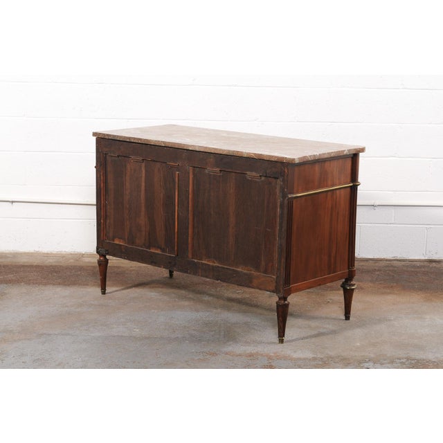 Wood Early 19th Century Neoclassical Period French Marble Top Chest For Sale - Image 7 of 12