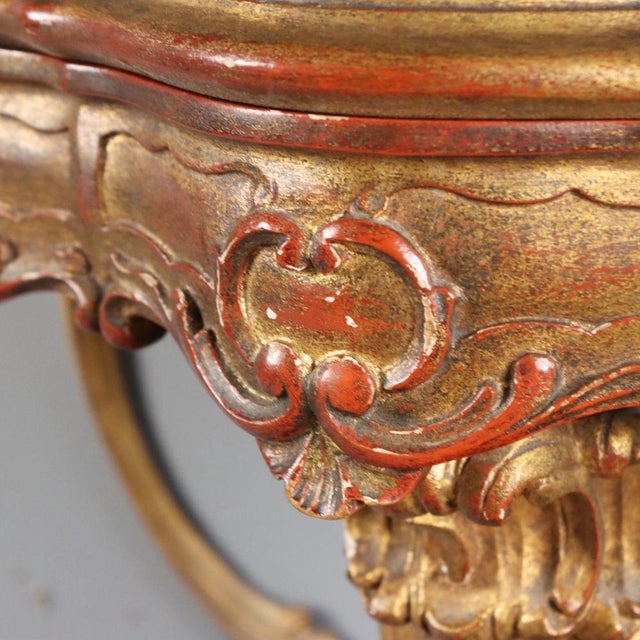 Italian Drop-Shaped Gilded Wood Wall Console Tables, Set of 2 For Sale - Image 5 of 12