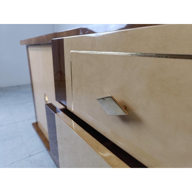 Vintage Lacquered Goatskin Credenza, 1970s For Sale - Image 14 of 16