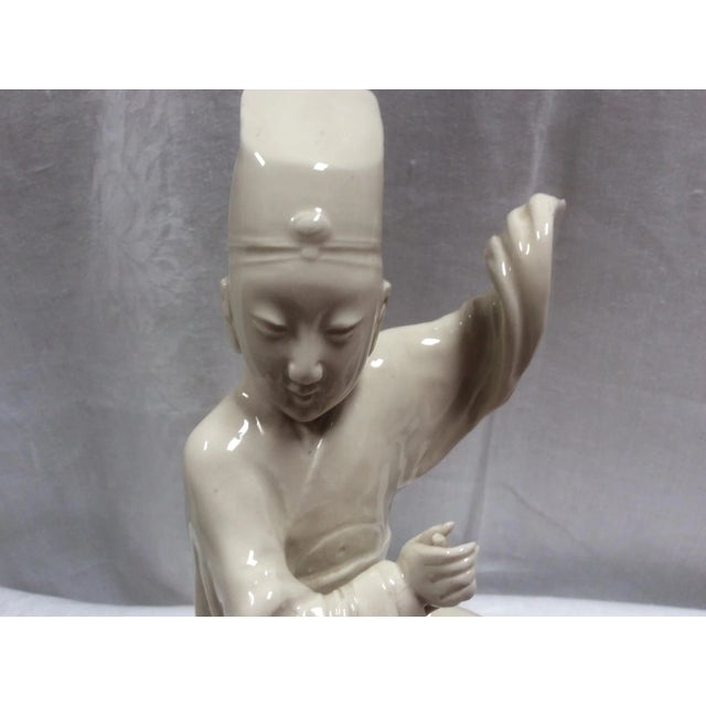 Antique Chinese Blanc De Chine Porcelain Figures - a Pair For Sale - Image 10 of 11