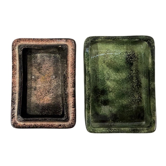 1950s 1950s Mid-Century Modern Sascha Brastoff Ceramic "Rooftops" Lidded Trinket Cigarette Box For Sale - Image 5 of 6