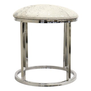 Pasargad Home Safari St. Steel Frame Cowhide Stool For Sale