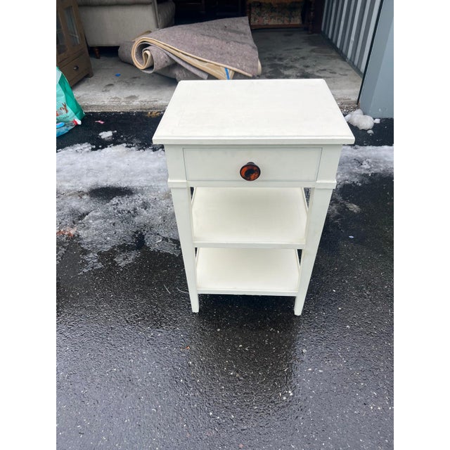 1990s 1990s White Painted Nightstand With Drawer & Open Shelving For Sale - Image 5 of 7