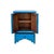 1990s 1990s Oriental Distressed Cerulean Blue Medallion Hardware End Table Nightstand For Sale - Image 5 of 10