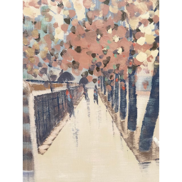 960’s Vintage Lee Reynolds for Vanguard Studios, Mid Century Modern, Abstract Expressionist Cityscape Oil Painting. Framed...