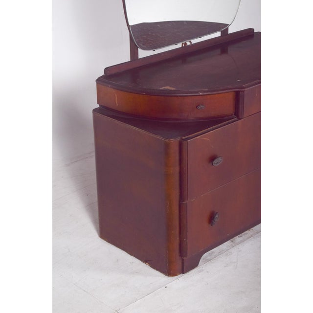 Vintage Art Deco Walnut Dressing Table, 1920s For Sale - Image 4 of 11