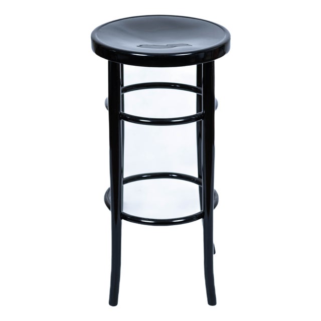 Black Bentwood Stool, 1980s For Sale