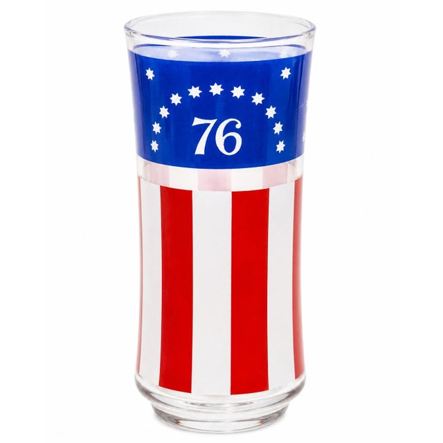 Glass Vintage Set 6 Usa Bicentennial 1776 1976 Highball Glasses Americana Barware For Sale - Image 7 of 10