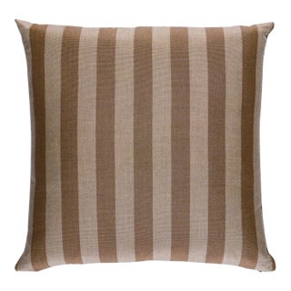 Schumacher Hanson I/O Stripe 22" Pillow In Flax For Sale