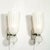 White Modernist Hand-Blown Fluted 24k White Gold Fleck Murano Glass & Nickel Sconces For Sale - Image 8 of 13