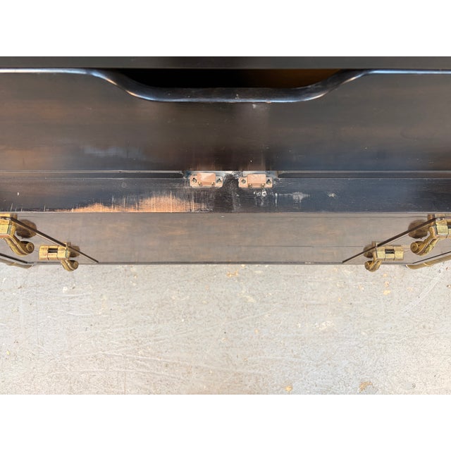 Mid 20th Century Hollywood Regency Burl and Brass Armoire by Mastercraft For Sale - Image 18 of 18