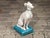Mid 20th Century Vintage Italian Midcentury Porcelain Greyhound Dog Sitting on Blue Cushion For Sale - Image 5 of 11