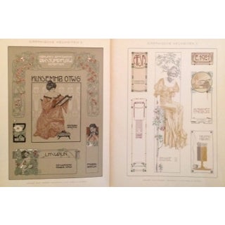 1900 German Decorator Golden Ladies Prints - Pair For Sale