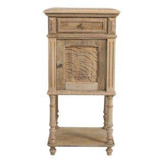 1890s French Oak Bedside Table For Sale