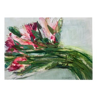 Bozena Lesiak, Tulips, Gouache on Paper, 2024 For Sale
