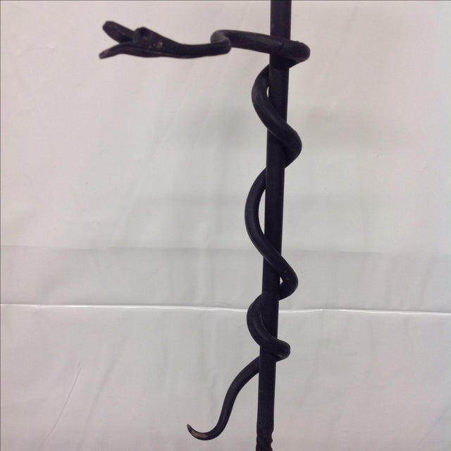Early 20th Century Antique Candleholder Featuring a Climbing Serpent Handle by José Thenee For Sale - Image 5 of 6